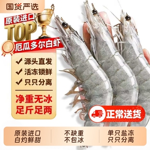 厄瓜多尔白虾大虾鲜活速冻盐冻2030南美白虾基围虾海虾对海鲜冷冻