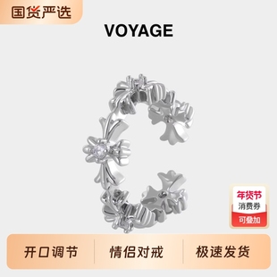 复古十字架开口可调节戒指男款指环男生食指戒情侣对戒秋冬配饰女