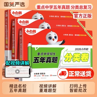 2026万唯小白鸥小升初五年真题分类卷真题卷语文数学英语重点中学招生小学六年级毕业总复习模拟试卷星空分班名校