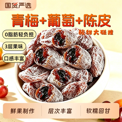 浙梅陈皮梅有葡萄248g酸甜青梅蜜饯果干无核解馋网红解馋休闲零食