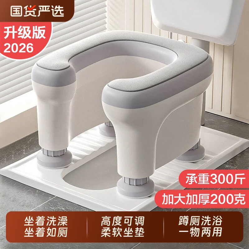 孕妇坐便椅坐便凳洗澡坐凳老年人上厕所老人移动马桶辅助蹲坑神器