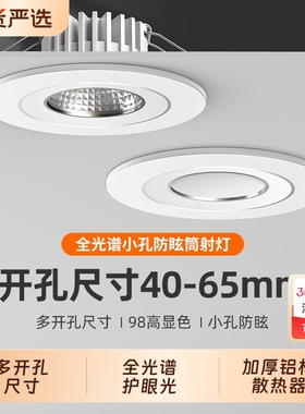 led小筒灯3W5W开孔4cm4.555.56公分455055mm孔灯cob射灯山丘客厅