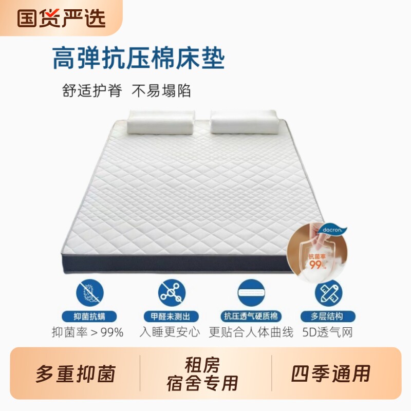 四季宿舍床垫家用卧室榻榻米软垫学生租房记忆垫子折叠压缩防水