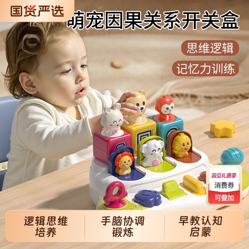 躲猫猫开关盒宝宝益智玩具1-3岁婴幼儿早教因果关系锻炼手指精细