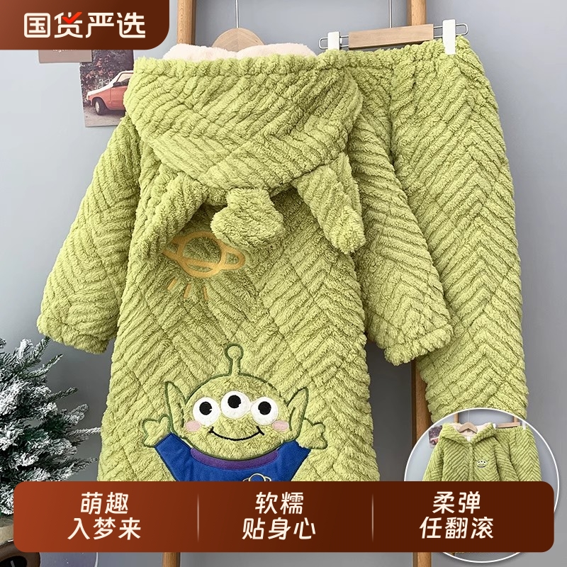 女童睡衣儿童秋冬季家居服套装