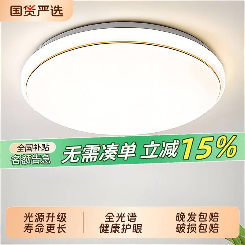 LED圆形吸顶灯卧室灯现代简约客厅餐厅走廊阳台过道厨房灯具护眼