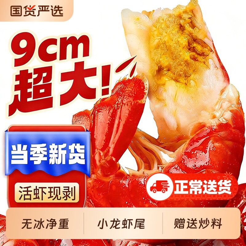 龙虾尾冷冻鲜活小龙虾无冰衣龙虾尾特级大号虾球鲜冻批发生鲜整箱