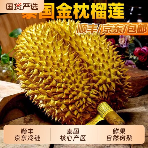 【顺丰京东冷链】泰国进口金枕头鲜果树熟榴莲新鲜当季一整个带壳