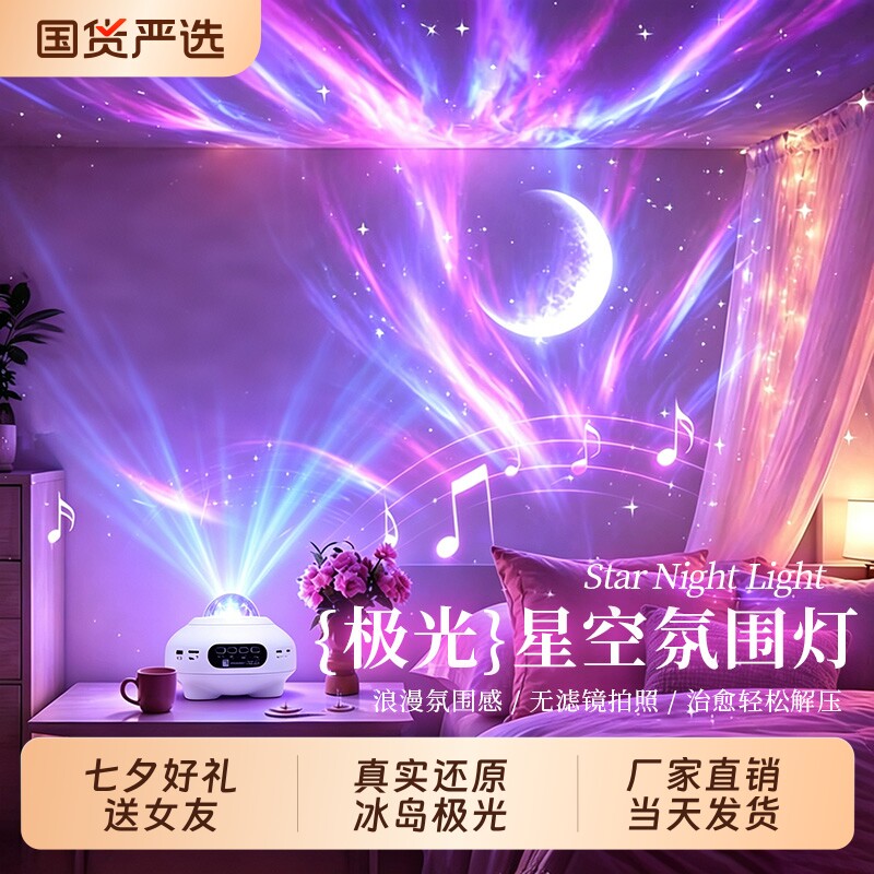 2026年新款星空灯卧室星空投影灯满天星蓝牙音箱星空顶氛围灯音响
