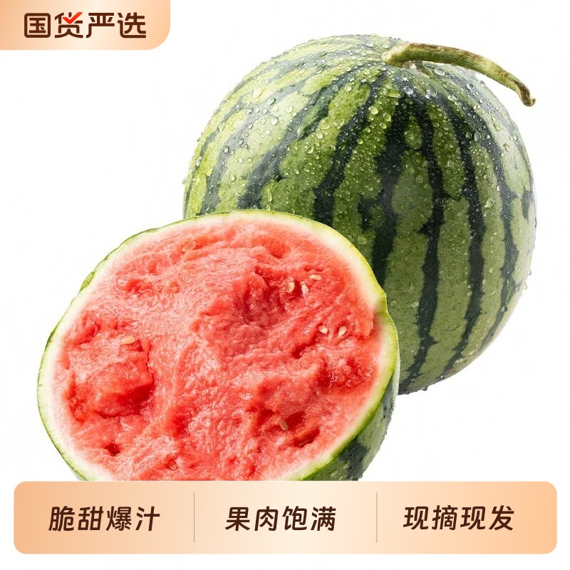 麒麟西瓜新鲜水果当季现摘8424美都有籽薄皮冰淇淋大西瓜脆甜整箱