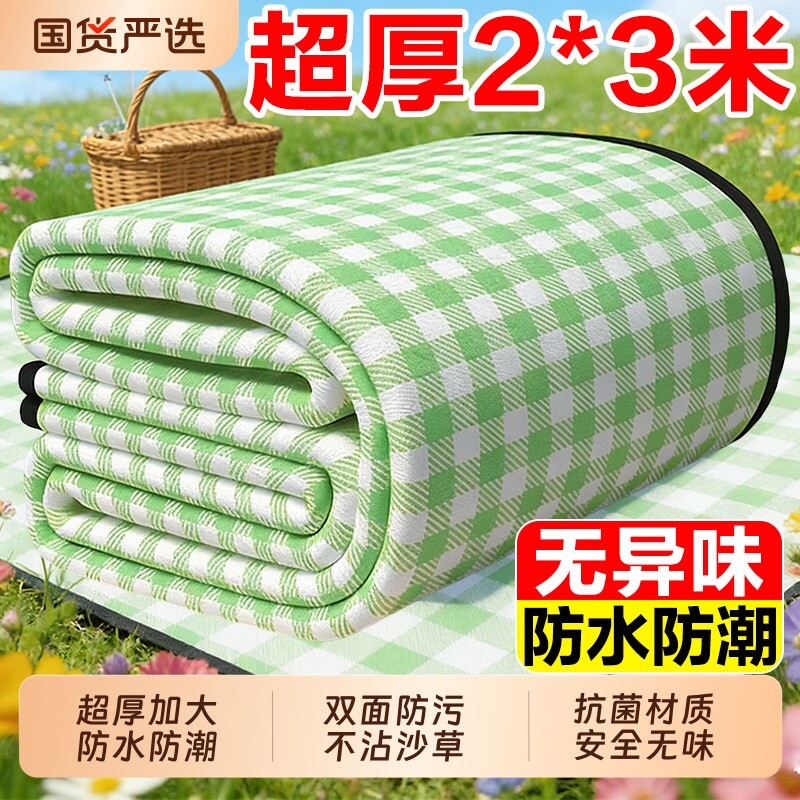 野餐垫防潮垫加厚户外野炊野营沙滩帐篷地垫春游坐垫防水草坪垫子