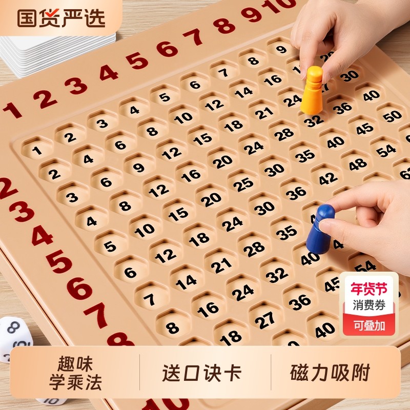 小学生乘法口诀表背诵神器二年级教具99卡片九九数学启蒙桌游练习,玩具/童车/益智/积木/模型,玩具挂图/认知卡,淘宝优惠券,粉丝福利购,淘宝优惠卷