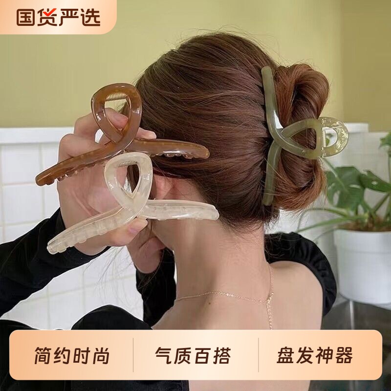 发卡抓夹鲨鱼夹大号发夹女后脑勺盘发发抓2026年新款夹子头饰超大图片