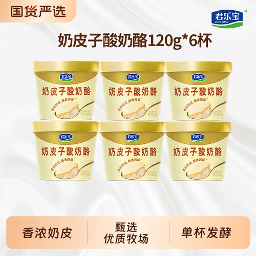 君乐宝奶皮子酸奶酪120g*6/9/12杯低温酸奶原味发酵冷藏奶油