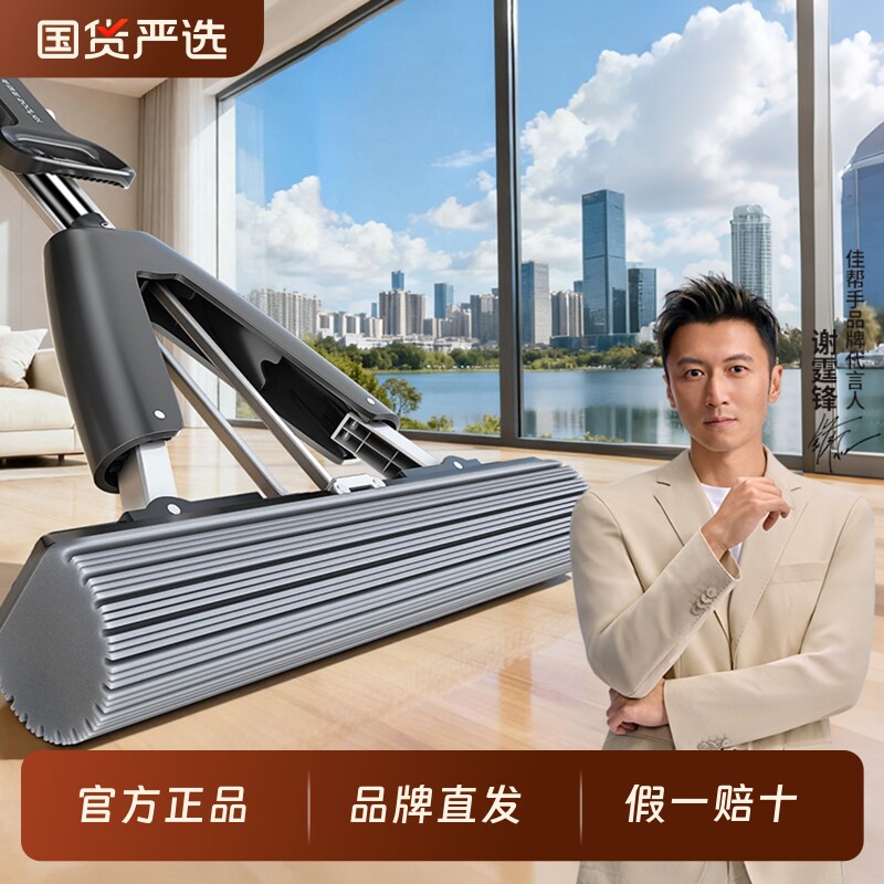 佳帮手海绵拖把2025新款家用一拖净干湿两用吸水免手洗胶棉头拖布