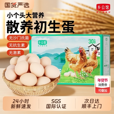 乡公馆鸡蛋新鲜初产初生蛋30枚月子蛋正宗农家散养土鸡蛋柴鸡蛋