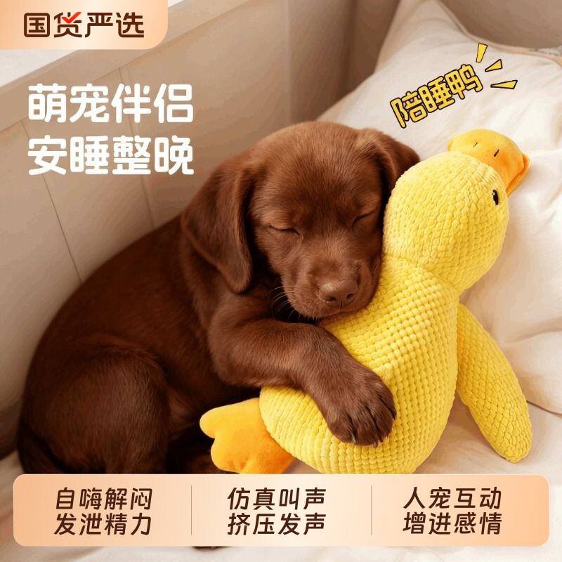 狗狗玩具解闷神器宠物小狗毛绒玩偶自嗨发声磨牙耐咬狗狗用品鸭子