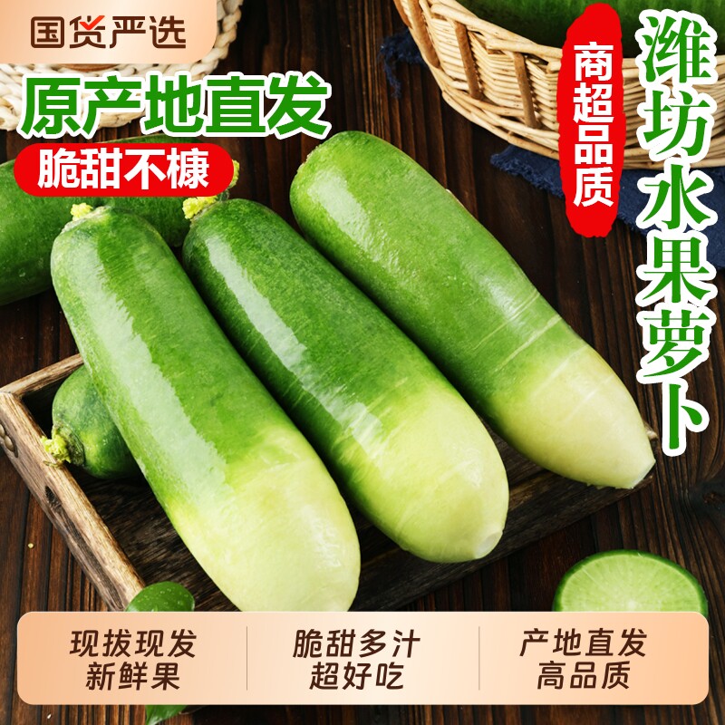 正宗潍坊水果萝卜新鲜生吃青大冰淇淋水果型胡白特产山东蔬菜青皮
