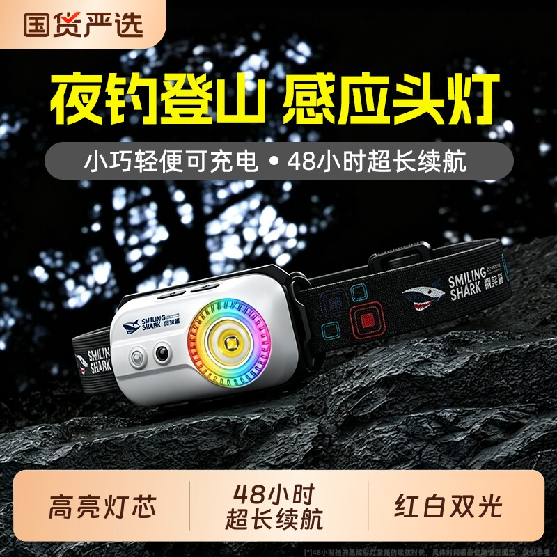 微笑鲨2026新款夜钓头灯图片