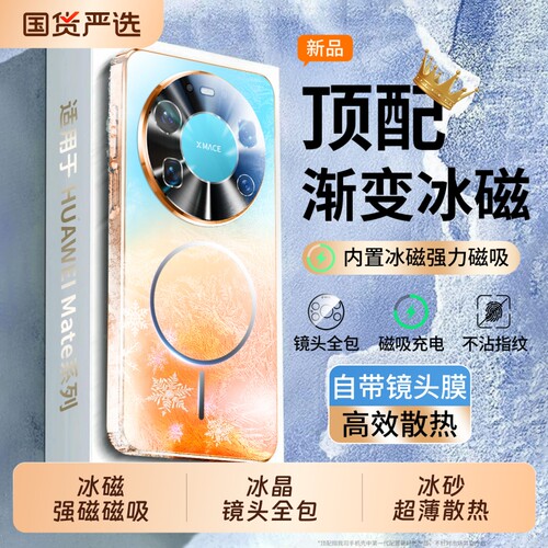 渐变磁吸磨砂镜头全包超薄防摔壳