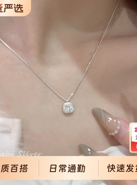 S925银方糖项链新款|千人收藏