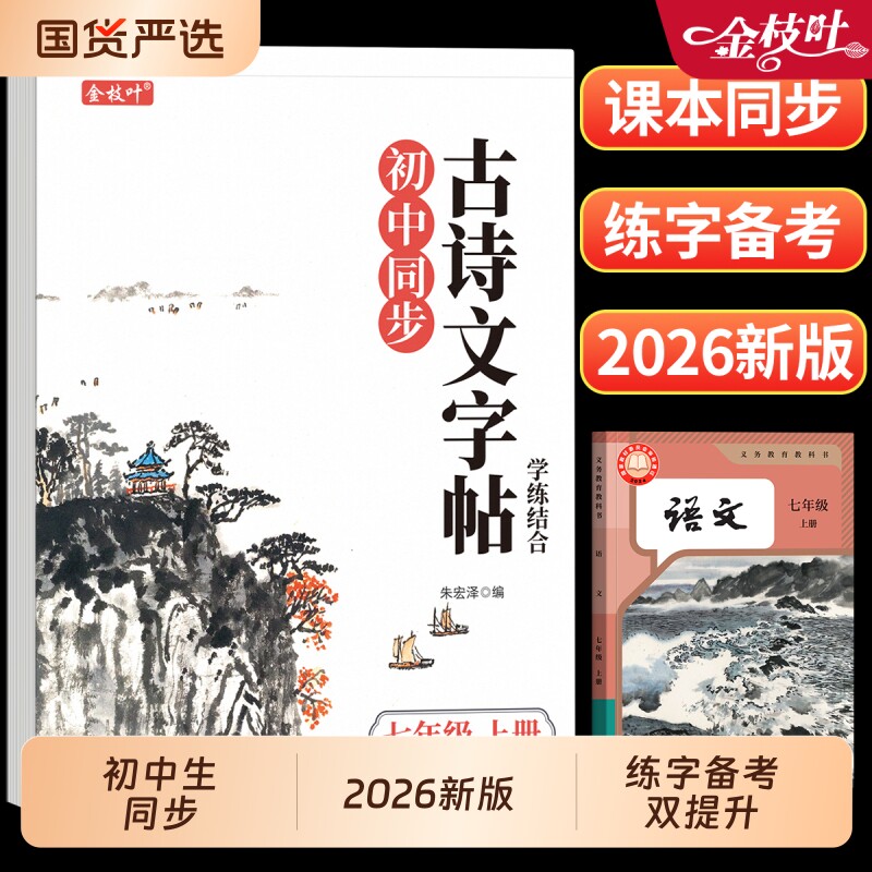 初中必背古诗词文言文练字帖七年级八九年级上册语文同步人教版古诗文写字帖中学生专用硬笔每日一练正楷字帖钢笔打卡行楷楷书临摹