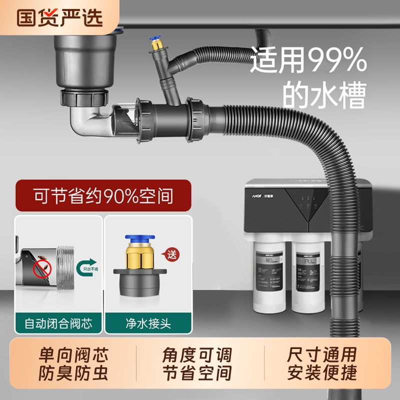 厨房洗菜盆下水管排水管配件洗碗池水槽下水器防臭神器套装通用