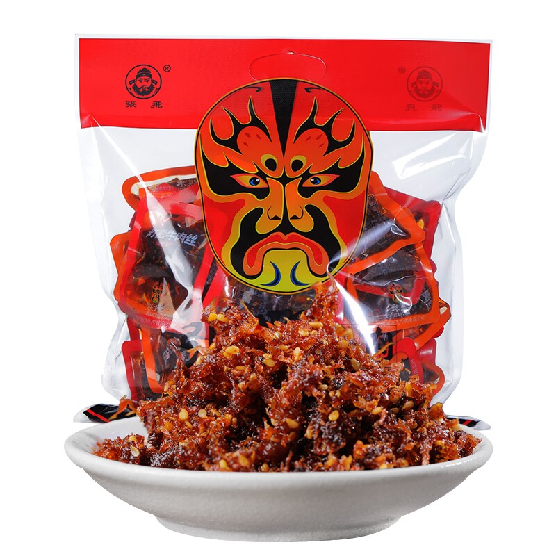 张飞牛肉散装灯影牛肉丝五香香辣休闲小吃四川特产零食辣味零食