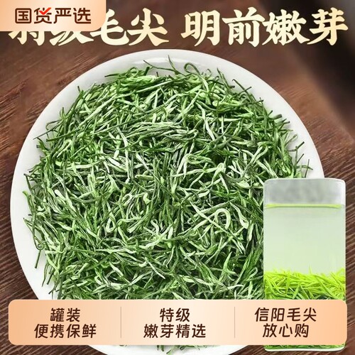 信阳毛尖2026新茶明前绿茶特级浓香型嫩芽春茶罐装高档茶叶礼盒