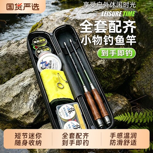 专用溪流竿全套装钓鱼竿小物钓鱼竿超轻超短迷你小手杆新手入门