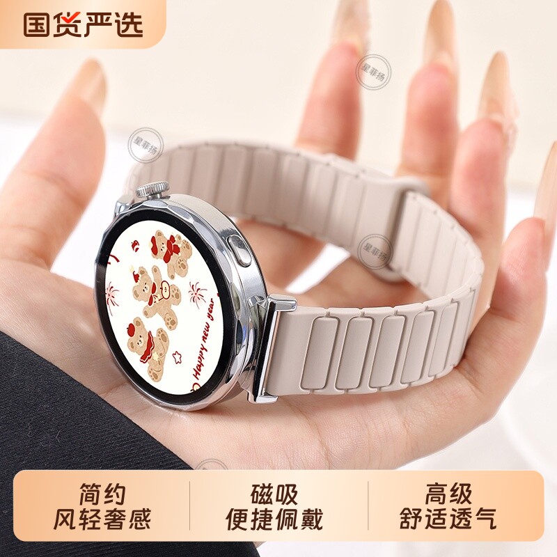 适用华为GT6/5手表硅胶磁吸表带图片