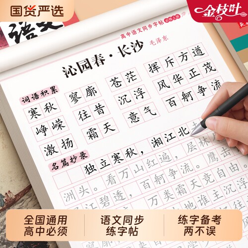 2026新版高中语文字帖搞一同步人教版练字帖上册下册高二三必修正楷楷书练字本高中生专用必背古诗词文言文适合练的每日一练古诗文