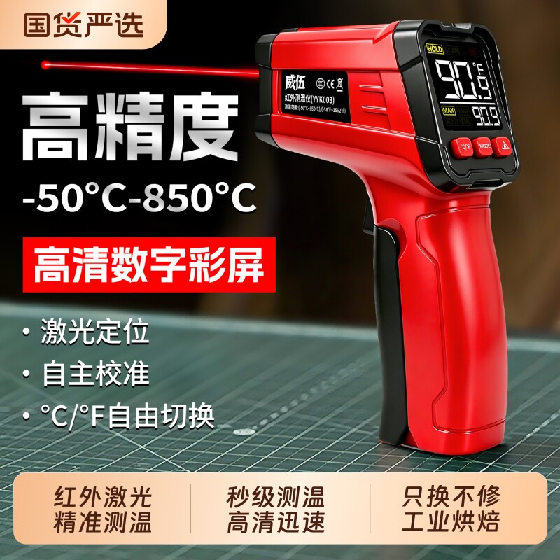 红外线测温仪高精度工业用油温枪商用温度计测水温厨房测量家用户图片