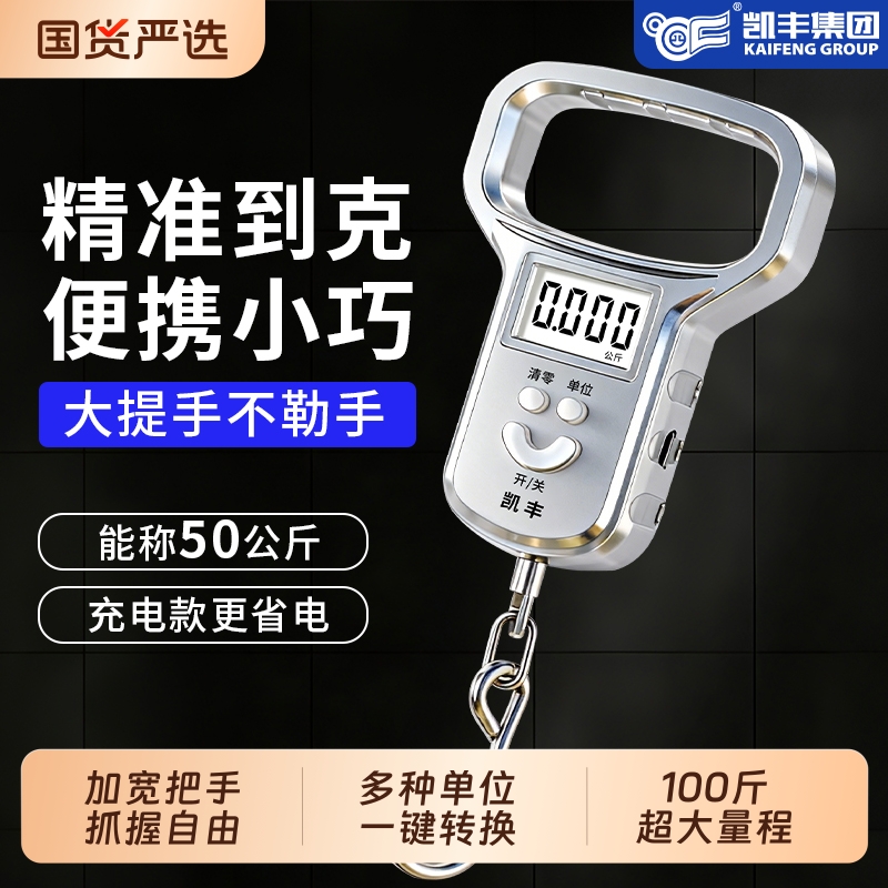 新款手提电子秤称弹簧秤家用充电行李秤称菜称鱼小型便携式电子称