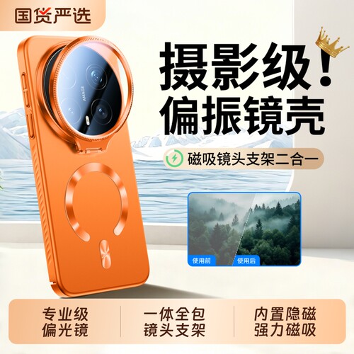 偏光镜磁吸磨砂镜头全包支架外壳