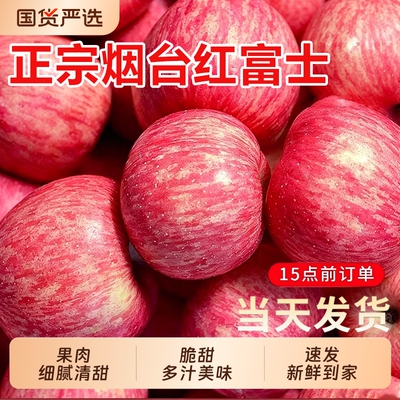 烟台苹果山东栖霞红富士当季整箱
