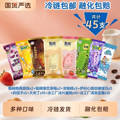 甄稀挚恋草莓雪糕伊利苦咖啡奶提子冰工厂冰片冰淇淋45支装大布丁
