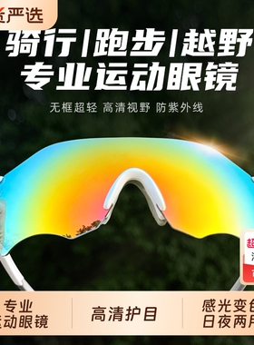 超轻无框防紫外线变色运动眼镜