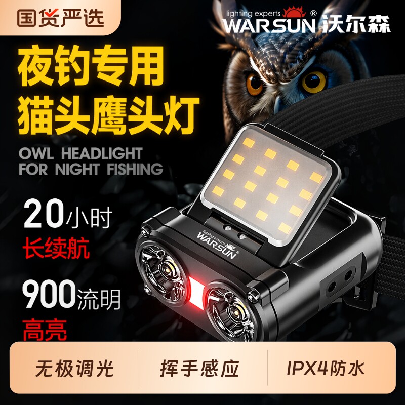 沃尔森夜钓专用头灯|千人加购图片