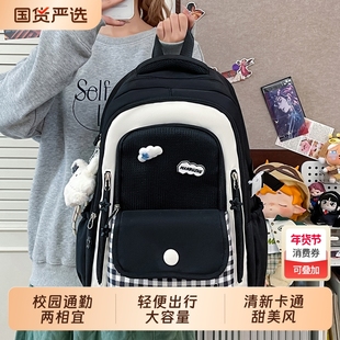 女款双肩包大容量电脑小巧轻便旅行背包女通勤帆布蓝色绿色黑色