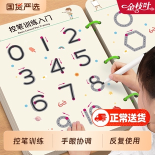 幼儿控笔训练2岁幼儿园字帖入门练字帖儿童可擦写3宝宝趣味练习数字启蒙卡小班中班大班练字本4岁5运笔专注力玩具初学绘画拼音