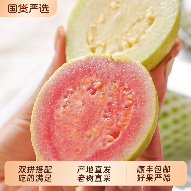 福建正宗红白心双拼芭乐脆甜奶油番石榴新鲜水果源头顺丰包邮软糯