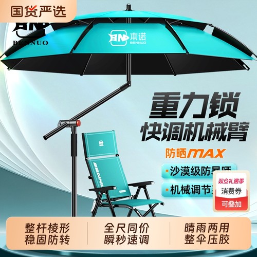 本诺钓鱼伞双锁防转抗暴风雨