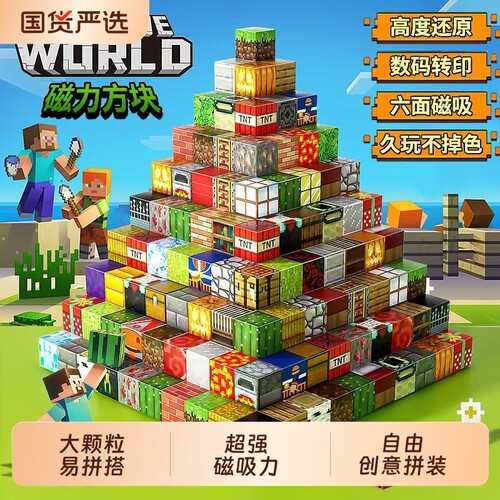 积木2026新款我的磁力方块世界儿童男孩6到12岁拼图益智拼装玩具