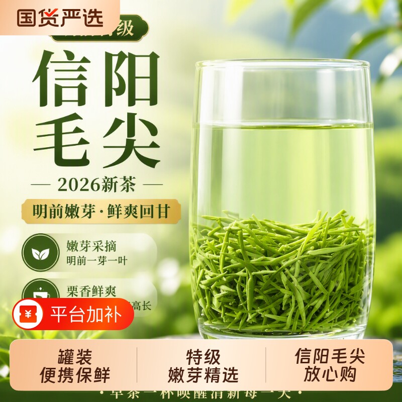 信阳毛尖2026新茶特级明前绿茶浓香型嫩芽春茶高档茶叶礼盒正宗