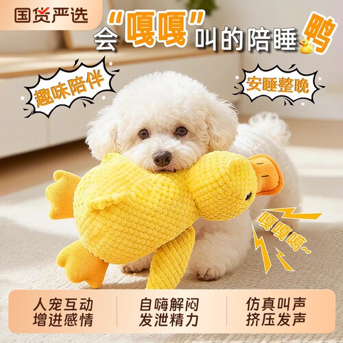 宠物磨牙发声毛绒小黄鸭