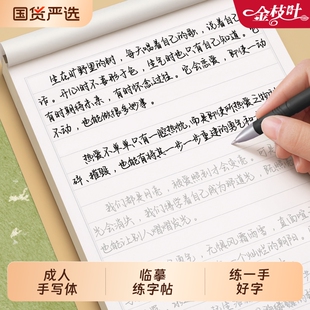 练一手好字手写体字帖成人练字女生速成反复使用行楷练字帖字体漂亮初中高中生钢笔专用练字本大人临摹写字帖硬笔书法静心治愈语录