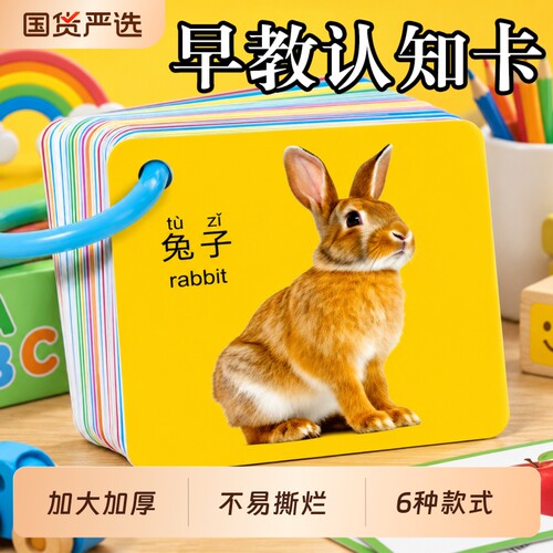 儿童早教认知识字卡片加大加厚