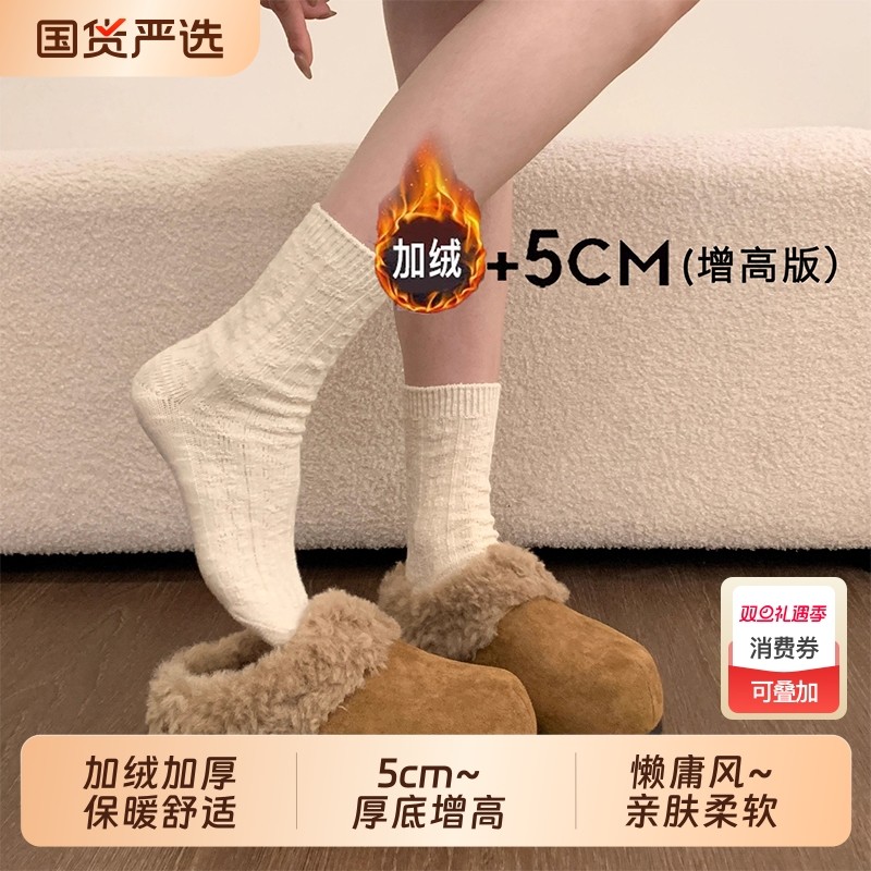 厚底加绒勃肯鞋包头半拖毛毛拖鞋女外穿2025新款冬季一脚蹬棉拖鞋