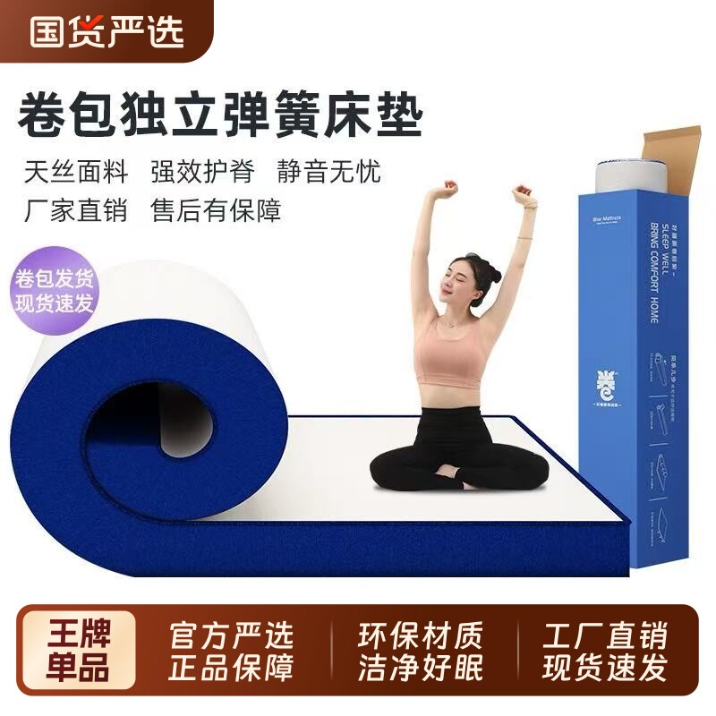 家用卧室榻榻米床垫席梦思独立弹簧记忆棉软垫硬垫酒店同款折叠